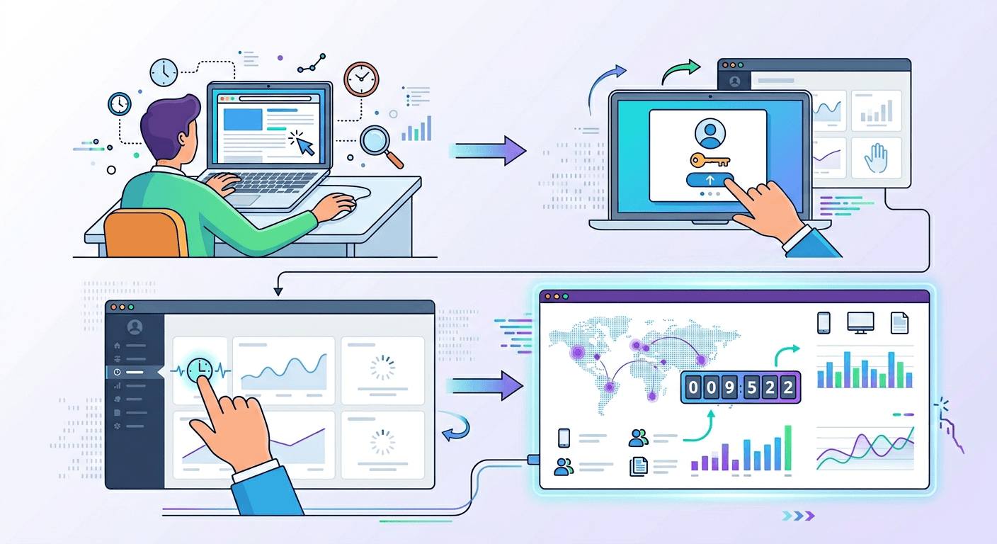 live visitors website traffic dashboard showing active users in real time