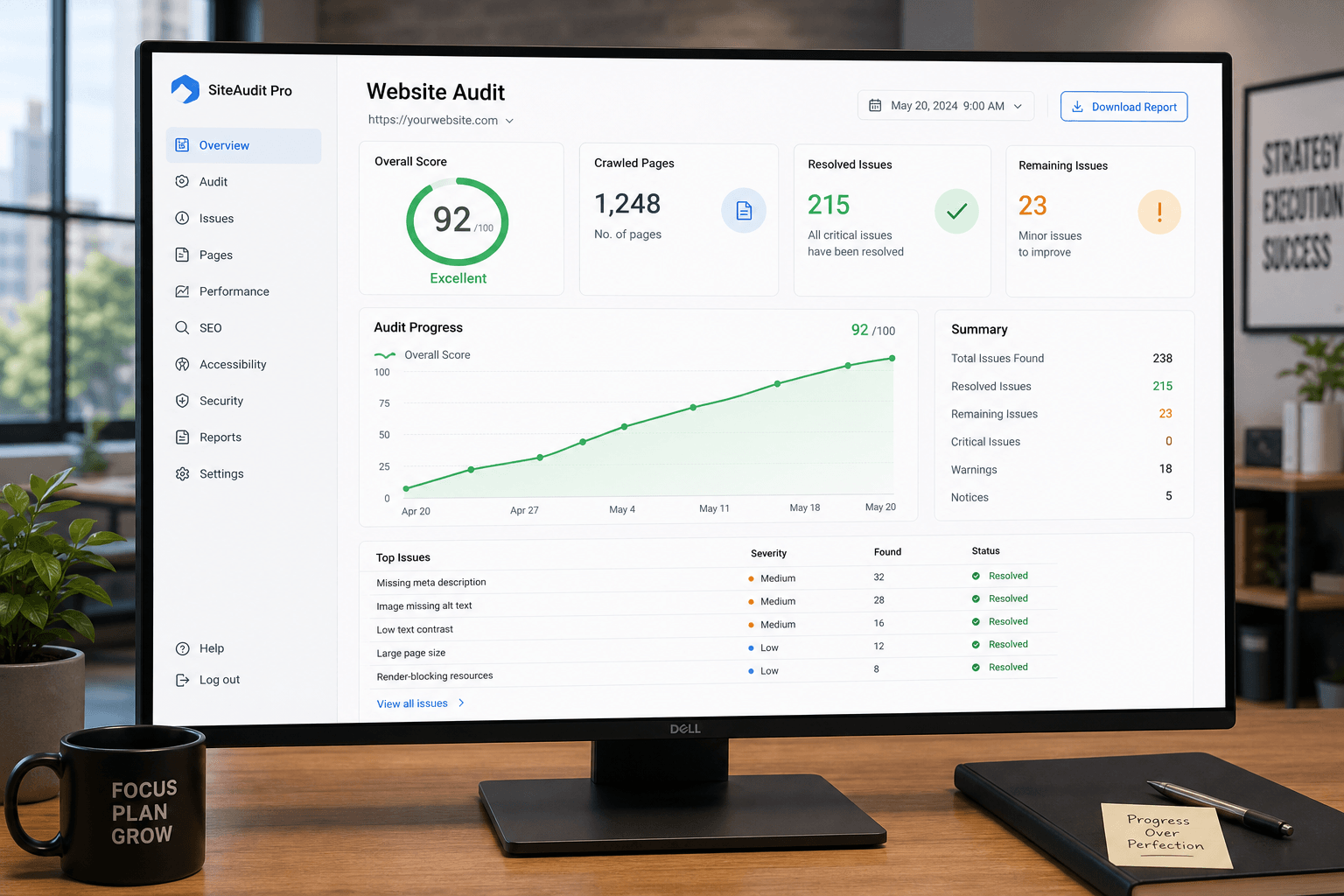 How to Track Website Audit Progress Over Time